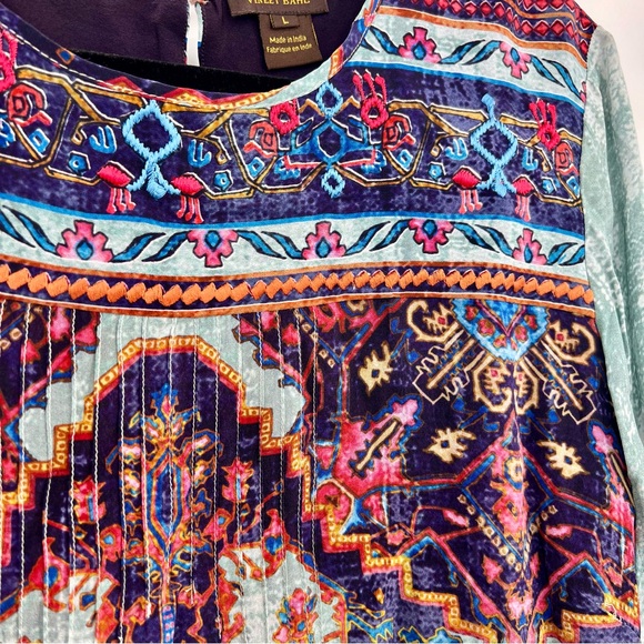 * New Anthropologie Vineet Bahl Prudence Blouse Top Embroidered Paisley Floral L - Picture 5 of 10